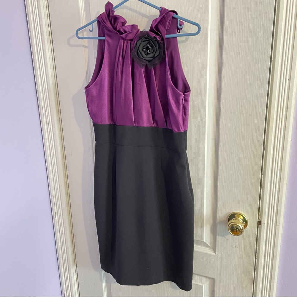 Laura Canada Elegant Purple and Black Sleeveless Dress